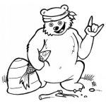 Dibujo para colorear Oso Con Pescado Para Colorear