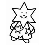 Dibujo para colorear Estrella Con Pijama Para Colorear