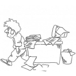 Dibujo para colorear Empleado Sucio Y Desordenado Para Colorear Y Pintar