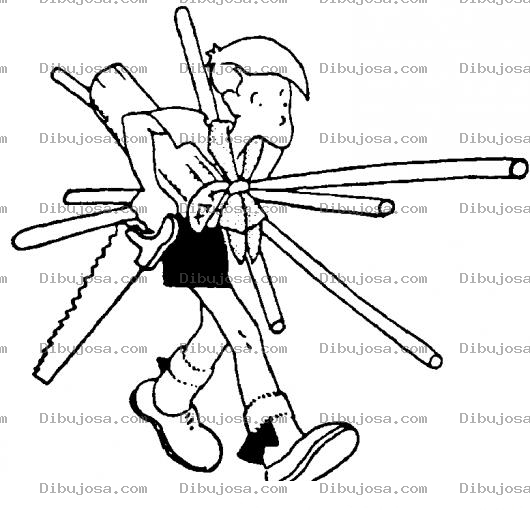Dibujo para colorear Nino Carpintero Para Pintar Y Colorear A Un Carpinterito