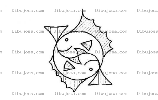 Dibujo para colorear Pescados Koreanos Dibujo De Ying Yang De Peces Para Pintar Y Colorear