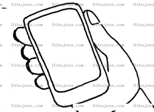 Dibujo para colorear Mano Con Celular Touch Para Pintar Y Colorear