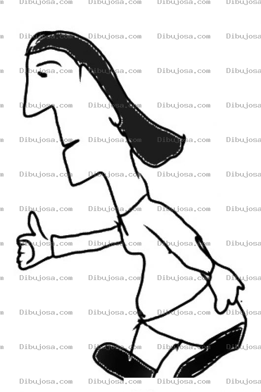 Dibujo para colorear Dibujo De Mujer Gordita Caminando