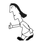 Dibujo para colorear Dibujo De Mujer Gordita Caminando