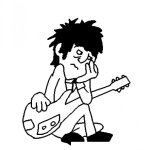 Dibujo para colorear Dibujo De Guitarrista Aburrido Para Pintar Y Colorear