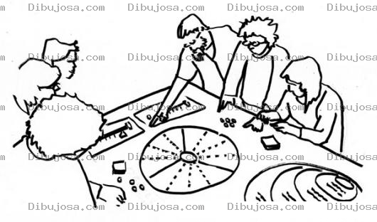 Dibujo para colorear Juego De Ruleta De Casino Para Pintar Y Colorear