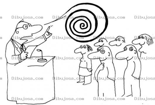 Dibujo para colorear Colorear Hipnotizador Hablando En Publico Para Pintar Politico Demagogo Y Convincente