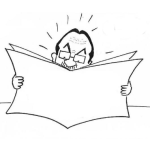 Dibujo para colorear Empleos De La Prensa Dibujo De Un Viejo Buscando Empleo En Un Periodico Para Pintar Y Colorear Hombre Desempleado Buscando Chance P