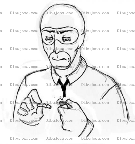 Dibujo para colorear Dibujo De Un Hombre Con Pasamontanas Con Un Cigarro Y Un Encendedor Para Colorear