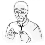 Dibujo para colorear Dibujo De Un Hombre Con Pasamontanas Con Un Cigarro Y Un Encendedor Para Colorear