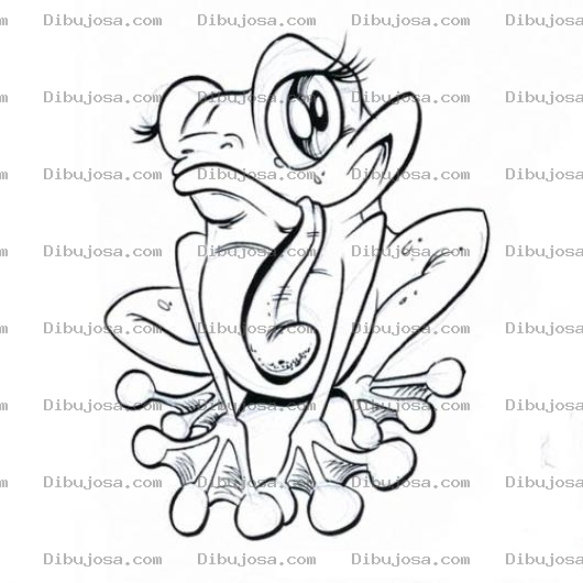 Dibujo para colorear Rana Sexy Lengua Larga Para Pintar Y Colorear