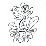 Dibujo para colorear Rana Sexy Lengua Larga Para Pintar Y Colorear