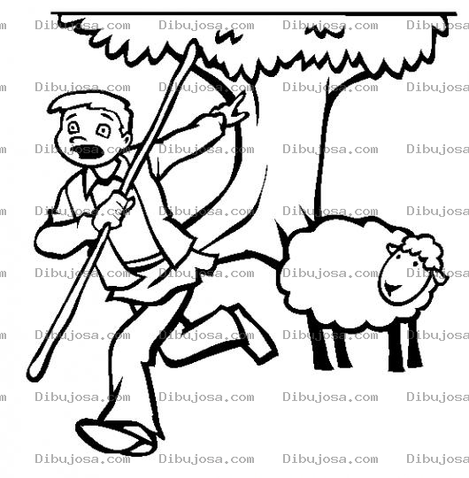 Dibujo para colorear Guillermo El Pastorcito Que Le Gustaba Mentir Dibujo De Pastor Mentirosos Gritando Ahi Viene El Lobo Para Colorear