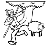 Dibujo para colorear Guillermo El Pastorcito Que Le Gustaba Mentir Dibujo De Pastor Mentirosos Gritando Ahi Viene El Lobo Para Colorear