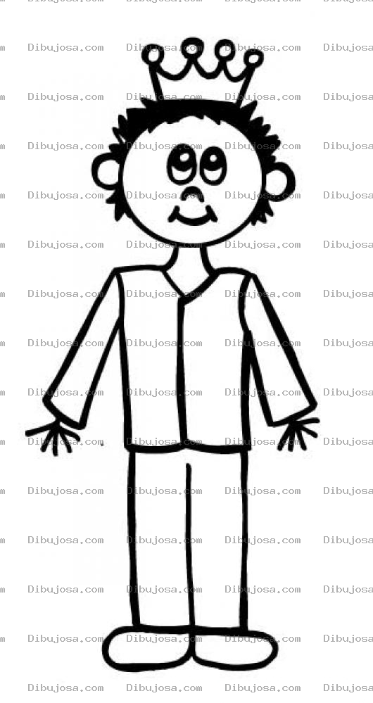 Dibujo para colorear Colorear Nino Rey Dibujo De Un Principito Con Corona