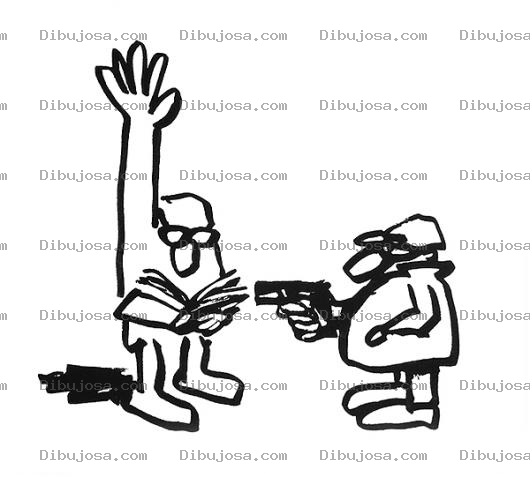 Dibujo para colorear Dibujo De Abogado Asaltado Leyendo Sus Derechos Para Pintar Y Colorear Ladron Asaltando Con Pistola A Un Licenciado