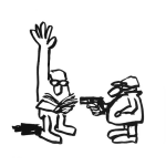 Dibujo para colorear Dibujo De Abogado Asaltado Leyendo Sus Derechos Para Pintar Y Colorear Ladron Asaltando Con Pistola A Un Licenciado