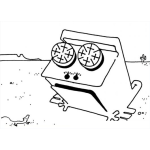 Dibujo para colorear Estufa Sapo En El Desierto Dibujo De Sapoestufa Para Pintar Y Colorear Un Sapo Con Forma De Estufa Llamado Estufasapo