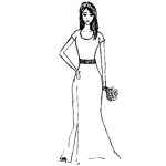 Dibujo para colorear Vestido De Novia Sencillo Para Pintar Y Colorear