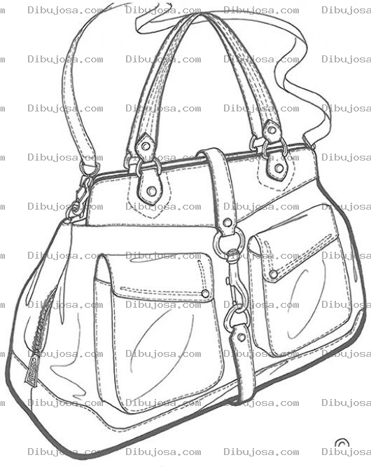 Dibujo para colorear Bolsa De Mujer De Puro Cuero Para Pintar Y Colorear