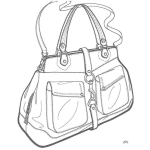 Dibujo para colorear Bolsa De Mujer De Puro Cuero Para Pintar Y Colorear