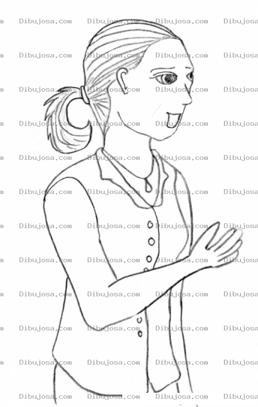 Dibujo para colorear Mujer Dando Explicaciones Para Pintar Y Colorear Dibujo De Excusas