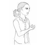 Dibujo para colorear Mujer Dando Explicaciones Para Pintar Y Colorear Dibujo De Excusas