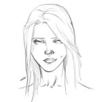 Dibujo para colorear Mirada Sexy De Mujer Para Pintar Y Colorear