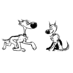 Dibujo para colorear Perro Envidioso Dibujo Para Colorear A Dos Perros Alguaciles Uno Es Noble Y El Otro Es Envidioso