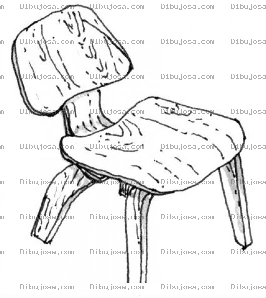 Dibujo para colorear Dibujo De Una Sillita De Madera Para Ninos