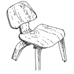 Dibujo para colorear Dibujo De Una Sillita De Madera Para Ninos