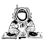 Dibujo para colorear Astronauta Diskjokey Dibujo De Dj Astronauta Para Pintar Y Colorear Fiesta Rave En La Luna