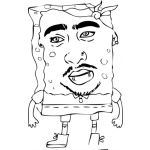 Dibujo para colorear Bob Esponja 2pac Dibujo De Bobesponja Con Cara De 2 Pac Para Pintar Y Colorear A Spongebob Rapero