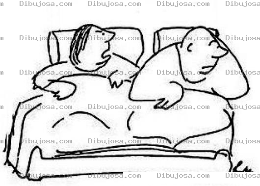 Dibujo para colorear Discusion Matrimonial En La Cama Dibujo De Esposa Alegando Y Discutiendo Con Su Esposo En La Cama Para Pintar Y Colorear Mujer Rencillosa