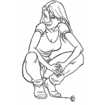 Dibujo para colorear Mujer De Cuclillas Para Pintar Y Colorear Cuclillas Significa Sentarse De Una Forma Que Las Nalgas O Asentaderas Se Acerquen Al Suelo O Descansen En Los Calcanares