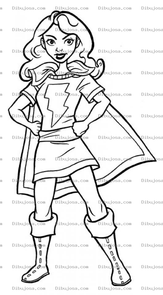 Dibujo para colorear Dibujo De Chica Super Rayo Para Pintar Y Colorear