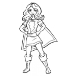 Dibujo para colorear Dibujo De Chica Super Rayo Para Pintar Y Colorear