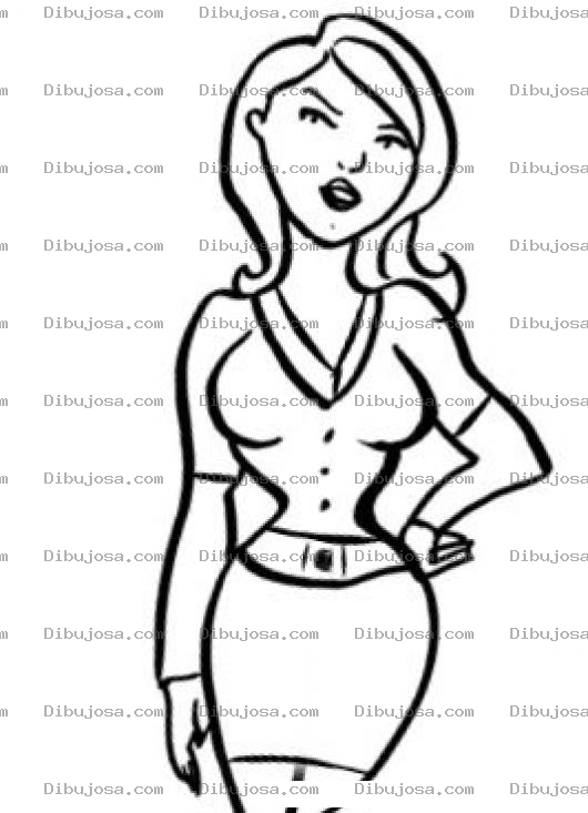 Dibujo para colorear Secretaria Sexy Para Pintar Y Colorear