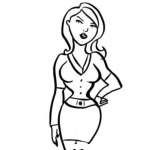 Dibujo para colorear Secretaria Sexy Para Pintar Y Colorear