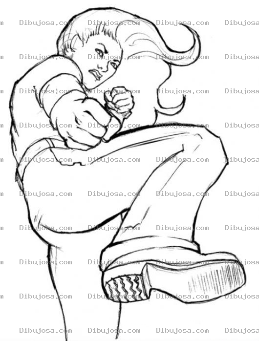 Dibujo para colorear Patada De Mujer Para Colorear
