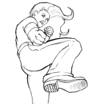 Dibujo para colorear Patada De Mujer Para Colorear