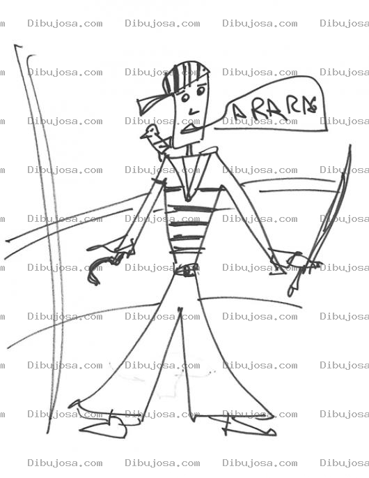 Dibujo para colorear Dibujo De Pirata Flaco Para Pintar Y Colorear