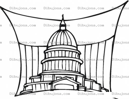 Dibujo para colorear Dibujo Del Capitolio De Washington Para Pintar Y Colorear