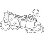 Dibujo para colorear Dibujo De Carro Clasico Haciendo Un Caballito Para Pintar Y Colorear Carro Saltando