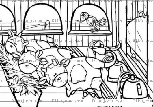 Dibujo para colorear Granja Lechera Dibujo De Vaquitas Lecheras Dando Leche Para Pintar Y Colorear Vacas Con Maquinas Extractoras De Leche