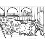 Dibujo para colorear Granja Lechera Dibujo De Vaquitas Lecheras Dando Leche Para Pintar Y Colorear Vacas Con Maquinas Extractoras De Leche