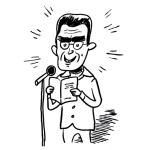 Dibujo para colorear Dibujo De Un Presentador Con Microfono Para Pintar Y Colorear