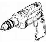 Dibujo para colorear Dibujo De Un Barreno Para Pintar Y Colorear Un Taladro Para Barrenar Hoyos En La Pared