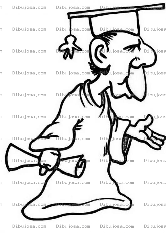 Dibujo para colorear Nunca Es Tarde Para Estudiar Dibujo De Viejito Graduado Con Su Toga Diploma Y Birrete Para Colorear Graduacion De Adulto Mayor