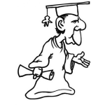 Dibujo para colorear Nunca Es Tarde Para Estudiar Dibujo De Viejito Graduado Con Su Toga Diploma Y Birrete Para Colorear Graduacion De Adulto Mayor